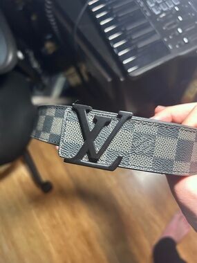 Louis Vuitton Damier Graphite Leather Belt - Black/Gray